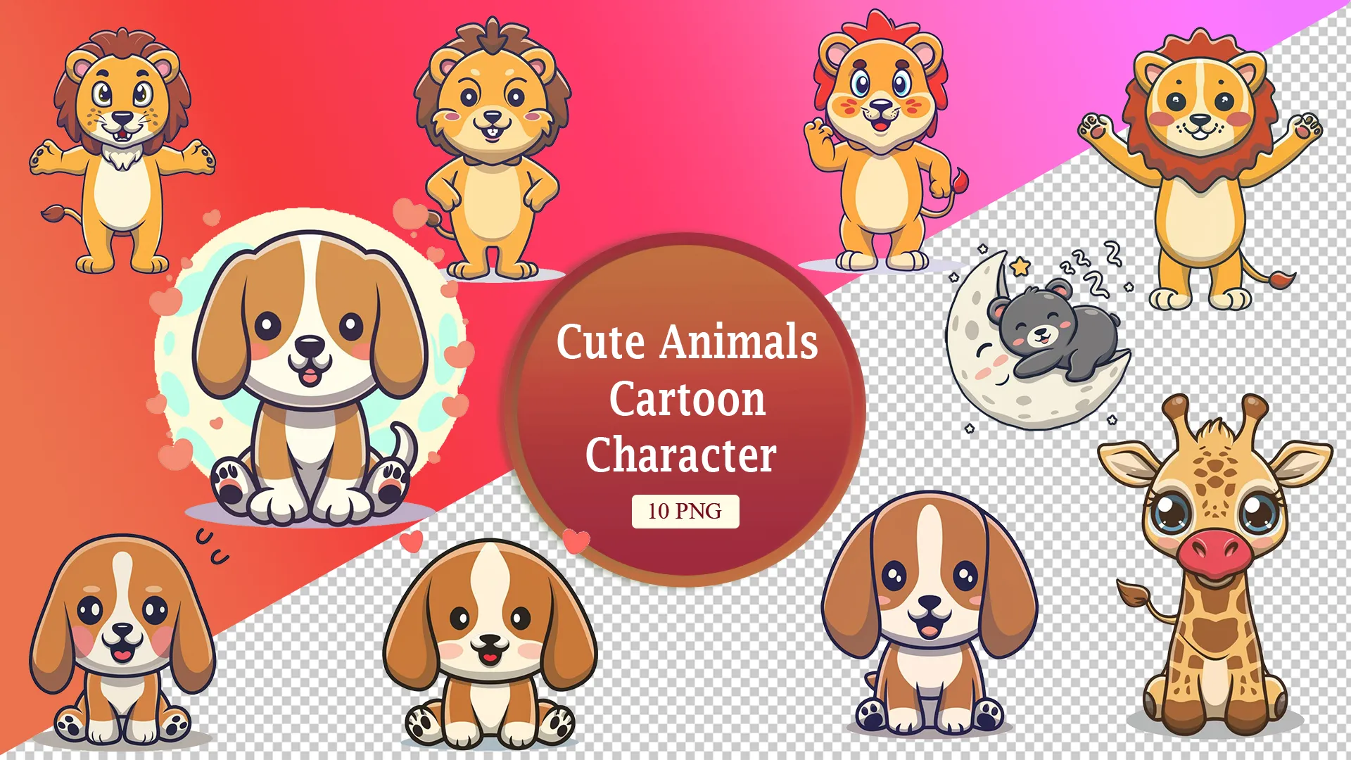 Charming Safari and Pet Cartoon Pack